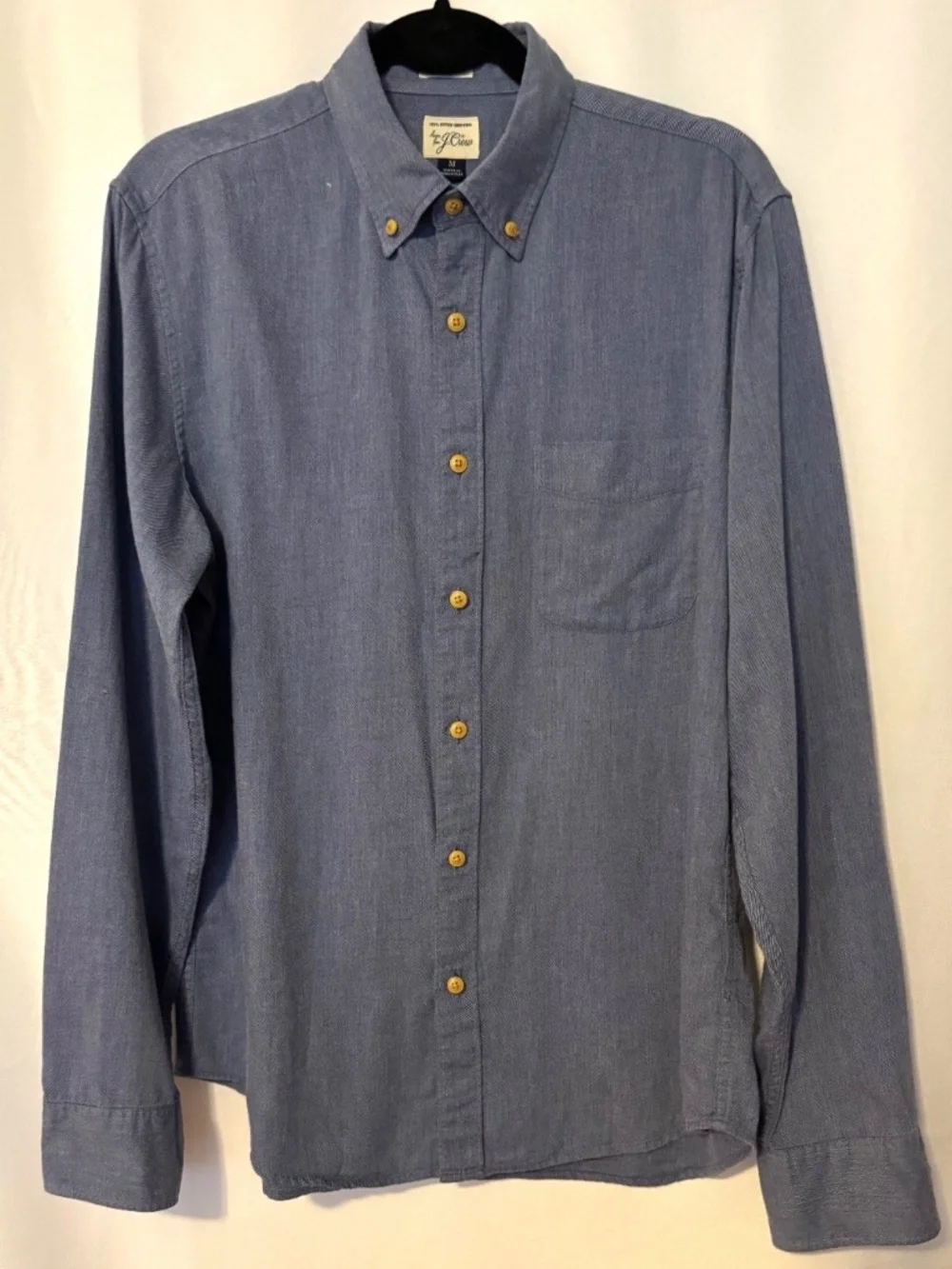 J.Crew Men's Chambray Button Down Shirt Light Wash Denim Size: M Slim Fit